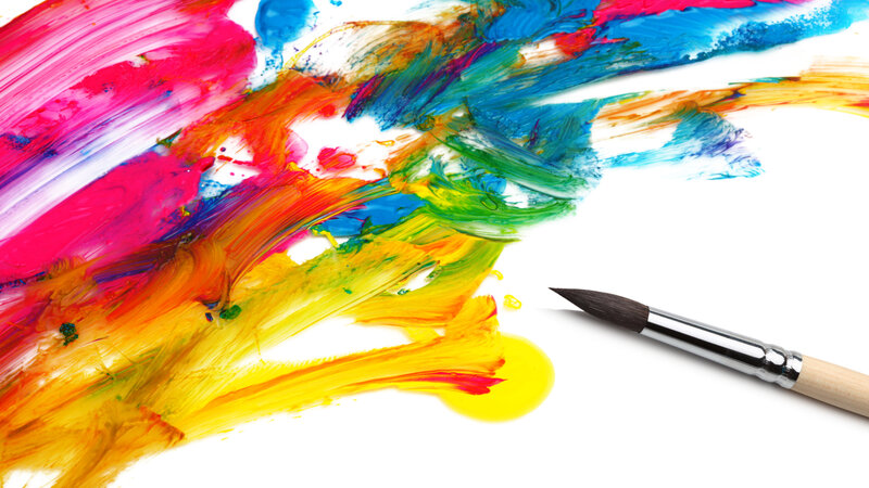 Paintbrush with Colorful Paint — Yellow