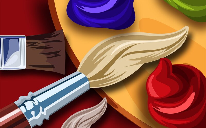 Paintbrushes and Paint
