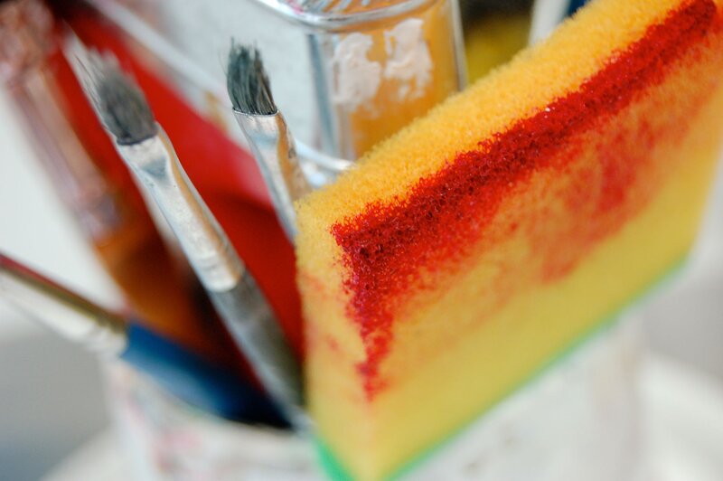Paintbrushes and Sponge