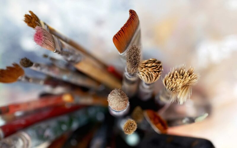 Paintbrushes in Holder