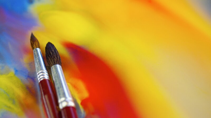Paintbrushes on Canvas