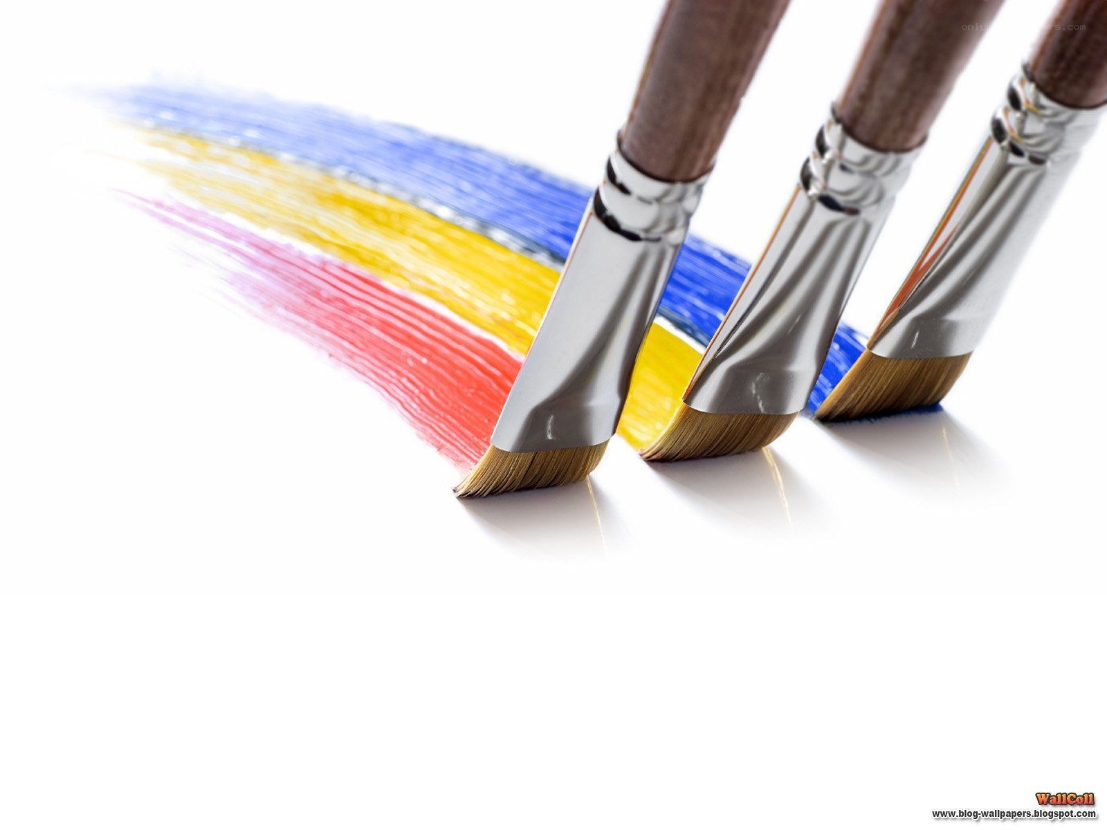 Paintbrushes with colorful strokes