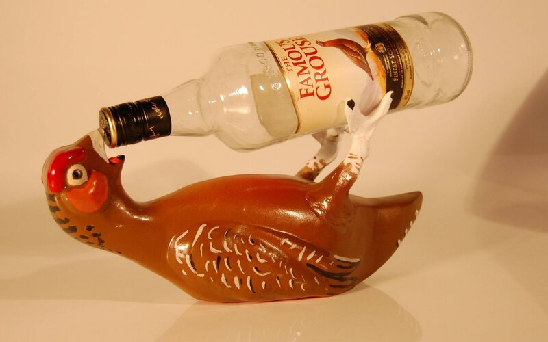 Painted Bird Bottle Holder