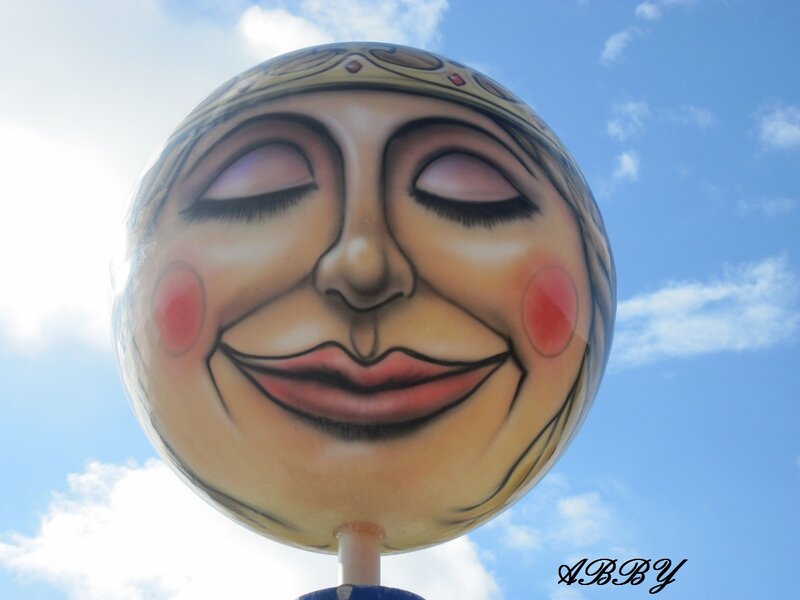 Painted Face Sculpture