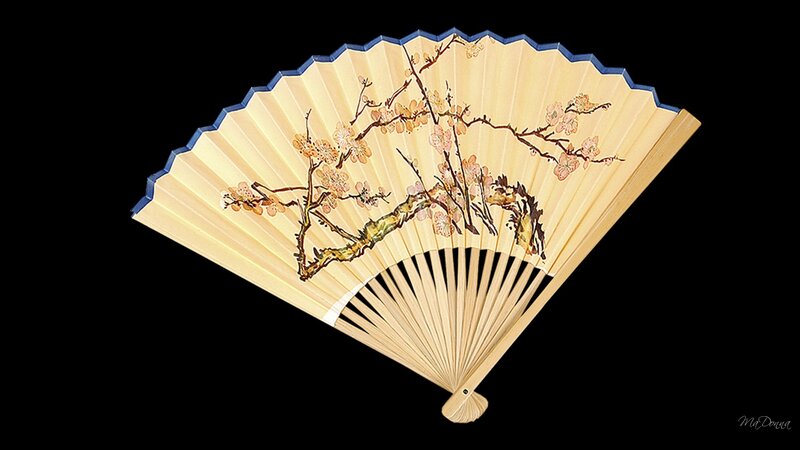 Painted Fan with Plum Blossoms