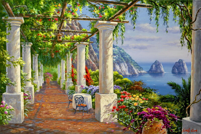 Painted Garden Pergola — Green