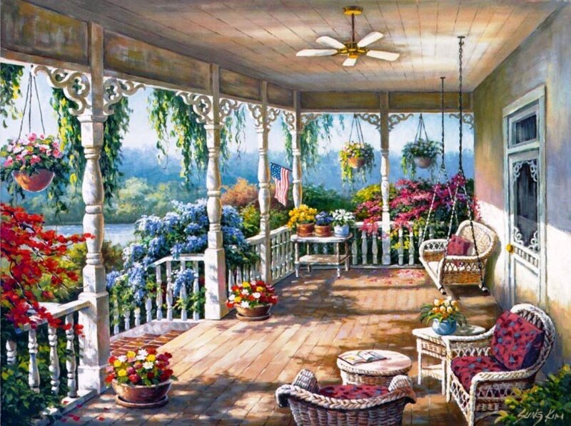 Painted Porch Scene