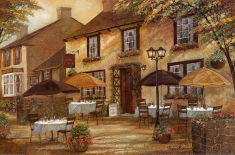 Painted Pub with Outdoor Tables