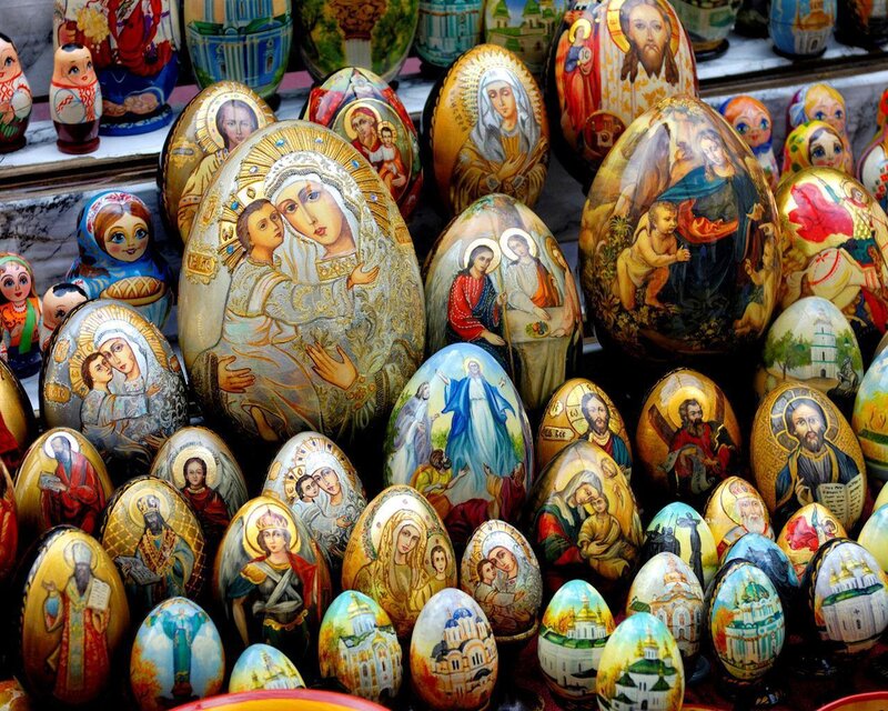 Painted Religious Eggs — Gold