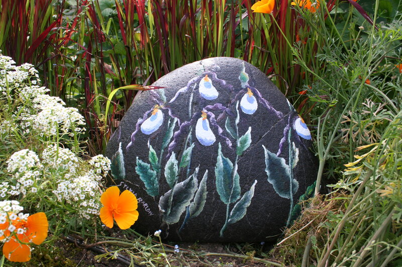 Painted Rock in Garden