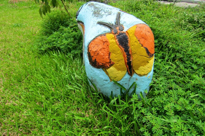 Painted Rock with Butterfly