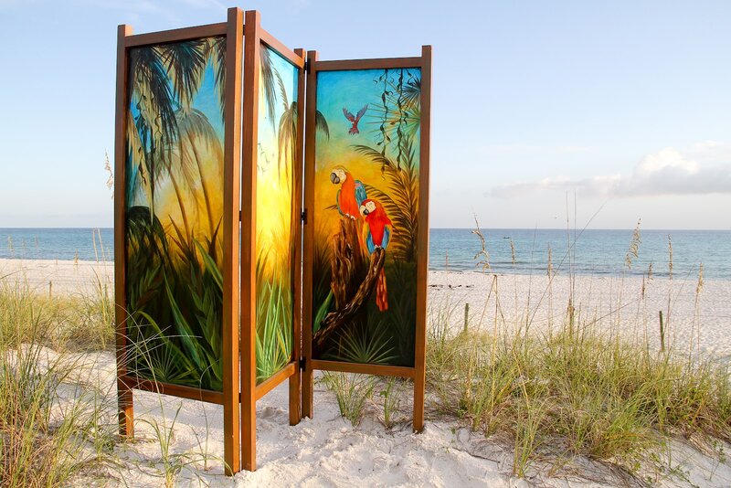 Painted Screen on Beach