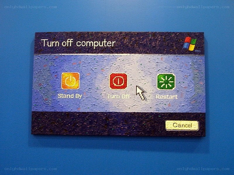 Painted Windows shutdown screen