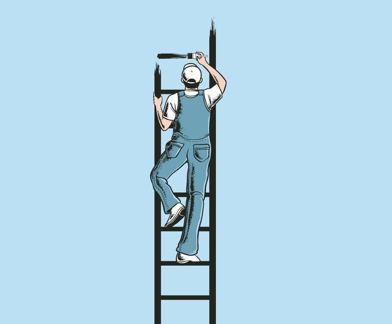 painter on a ladder