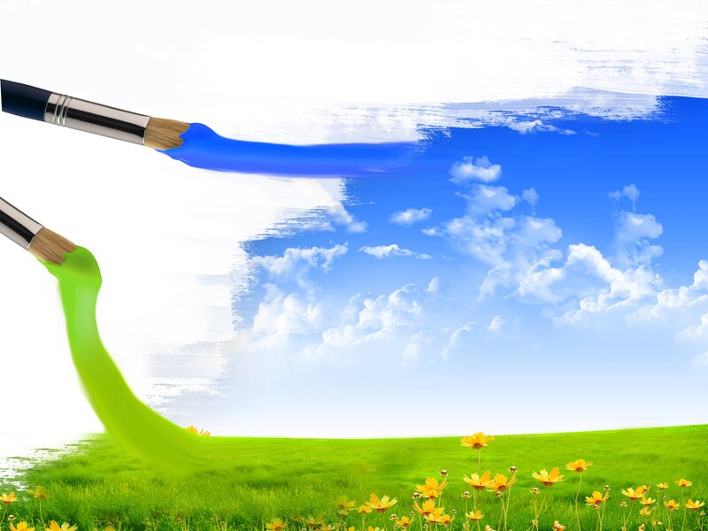 Painting a spring landscape