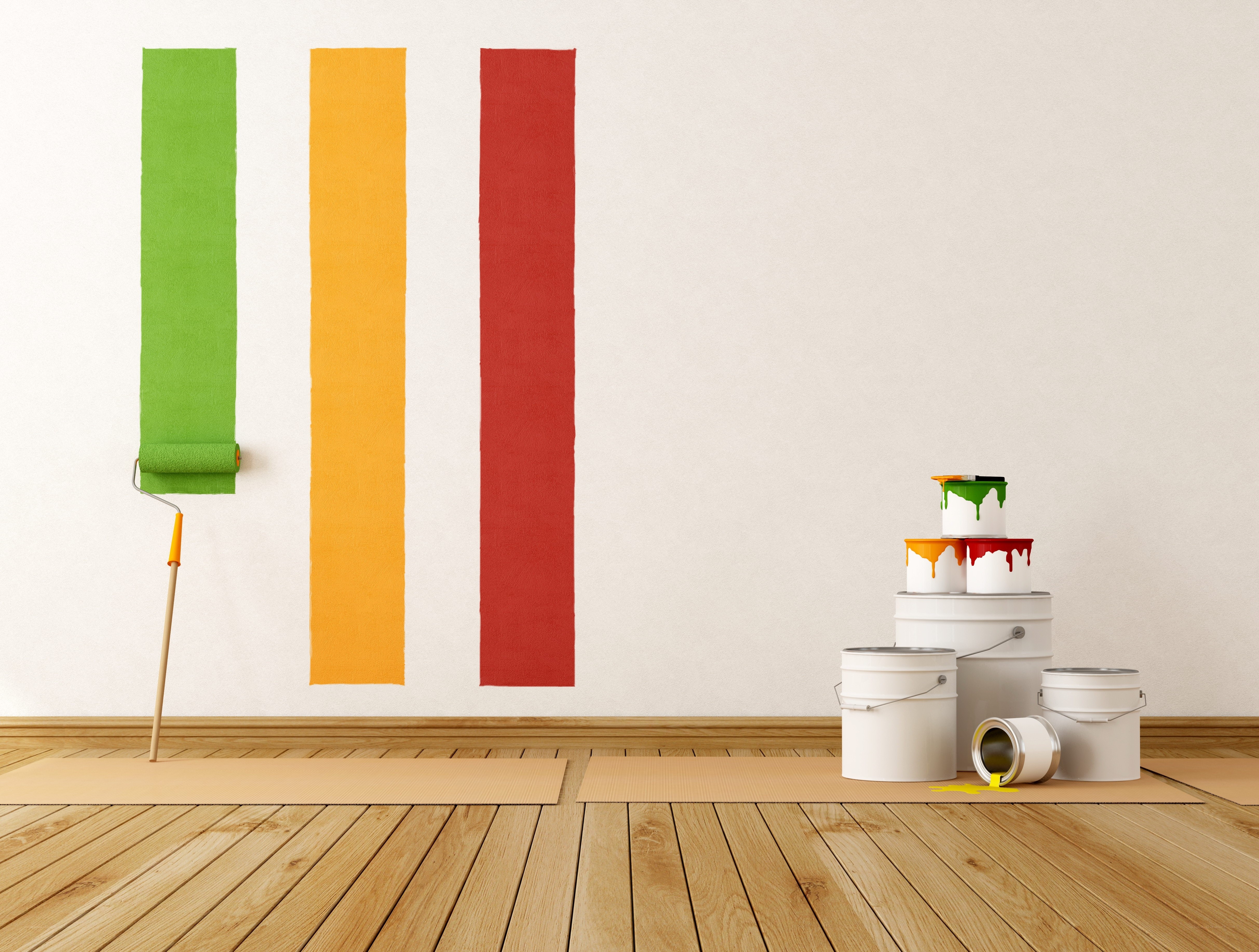 Painting a wall with stripes