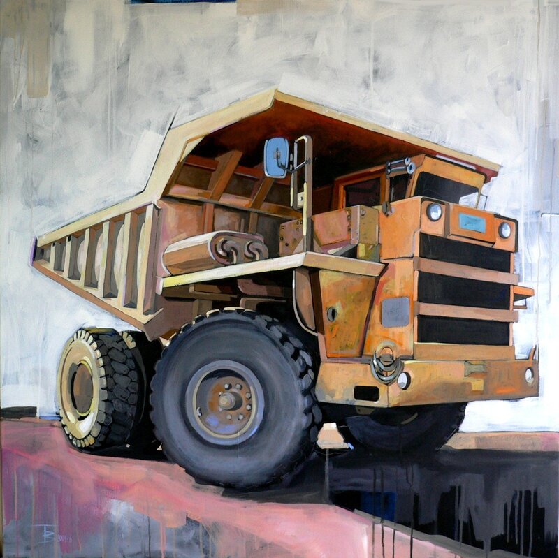 Painting of a dump truck