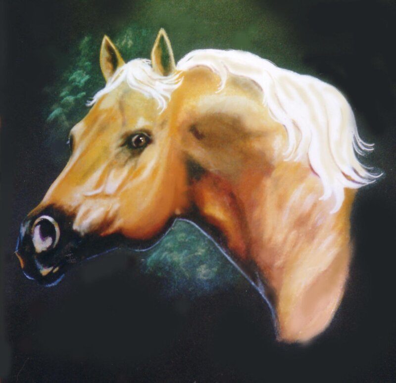 Painting of a horse head