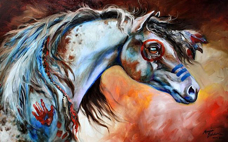 Painting of a Horse — White, Dramatic