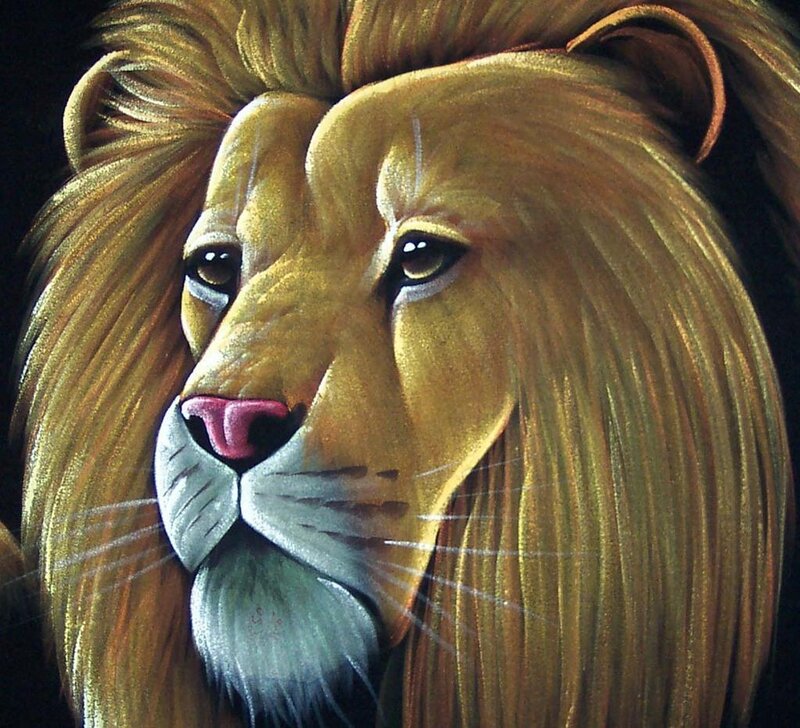 painting of a lion's head