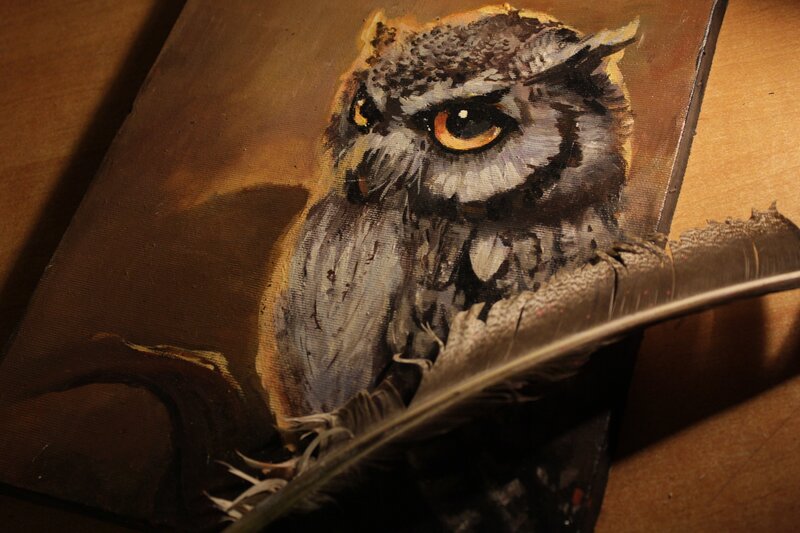Painting of an owl