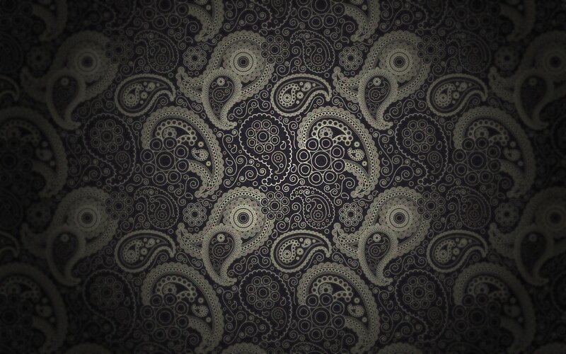 Paisley Pattern Design — Black, Ornate, Illustration, Circles