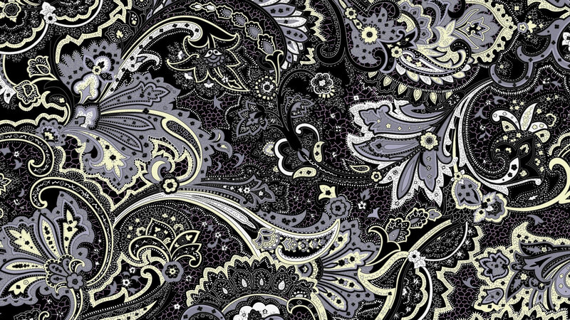 Paisley Pattern Design — Black, Ornate, Illustration
