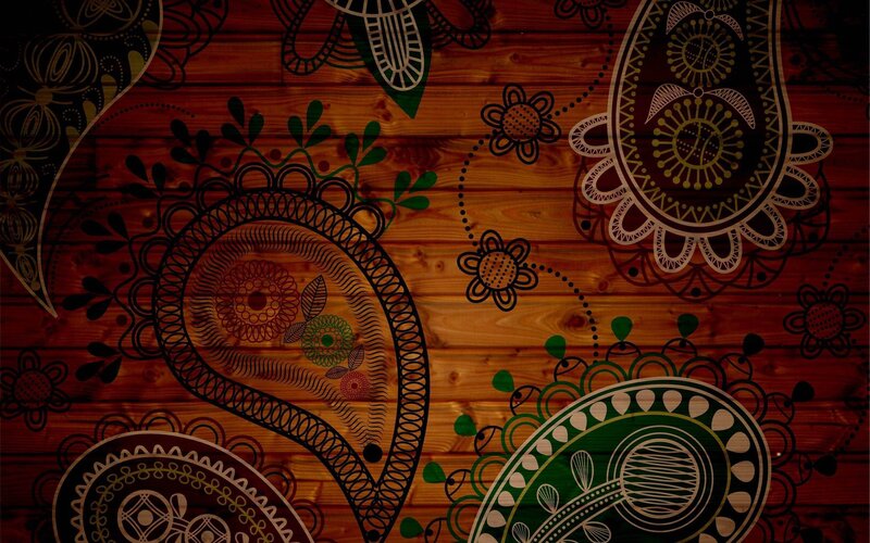 Paisley Patterns on Wood — Brown, Ornate
