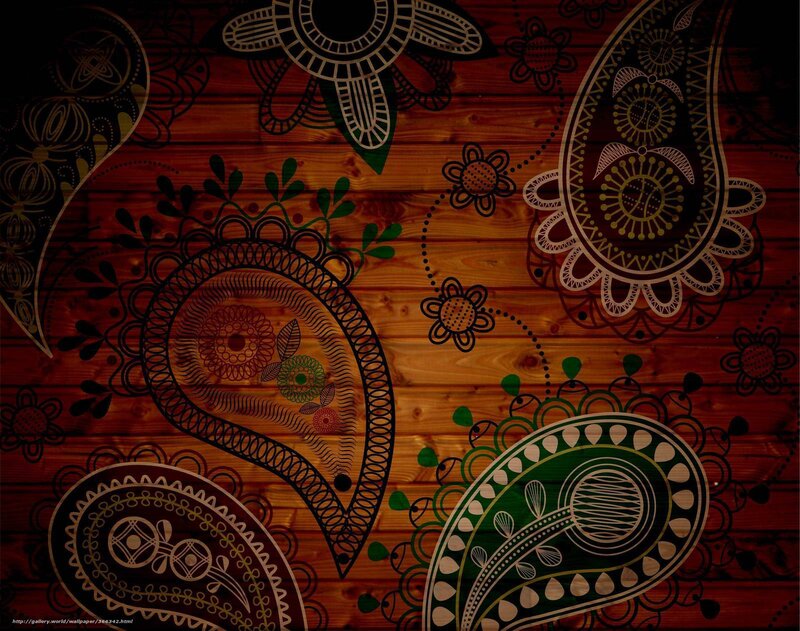Paisley Patterns on Wood — Brown