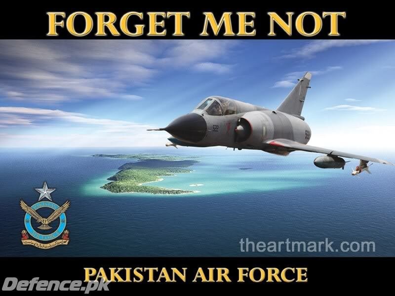 Pakistan Air Force jet over islands
