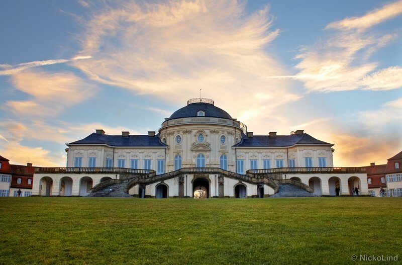 Palace at sunset with dome