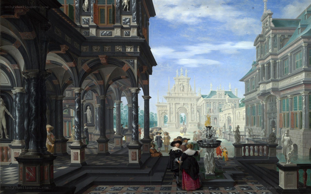 Palace courtyard with fountain