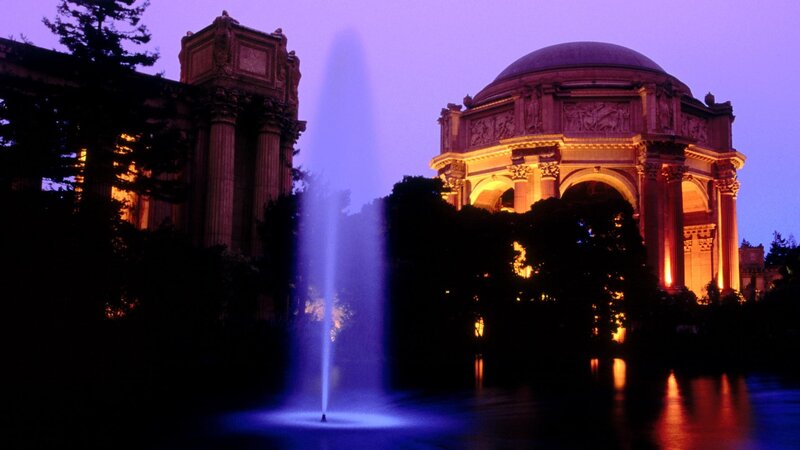 Palace of Fine Arts at dusk