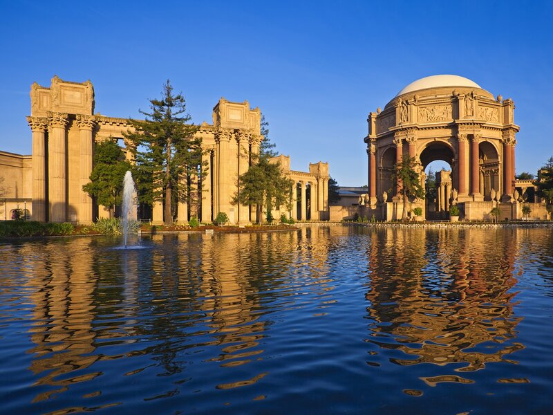 Palace of Fine Arts — Blue, Serene, Morning, Photograph
