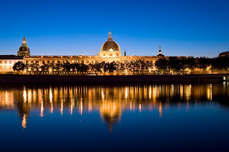 Palace of Versailles at dusk