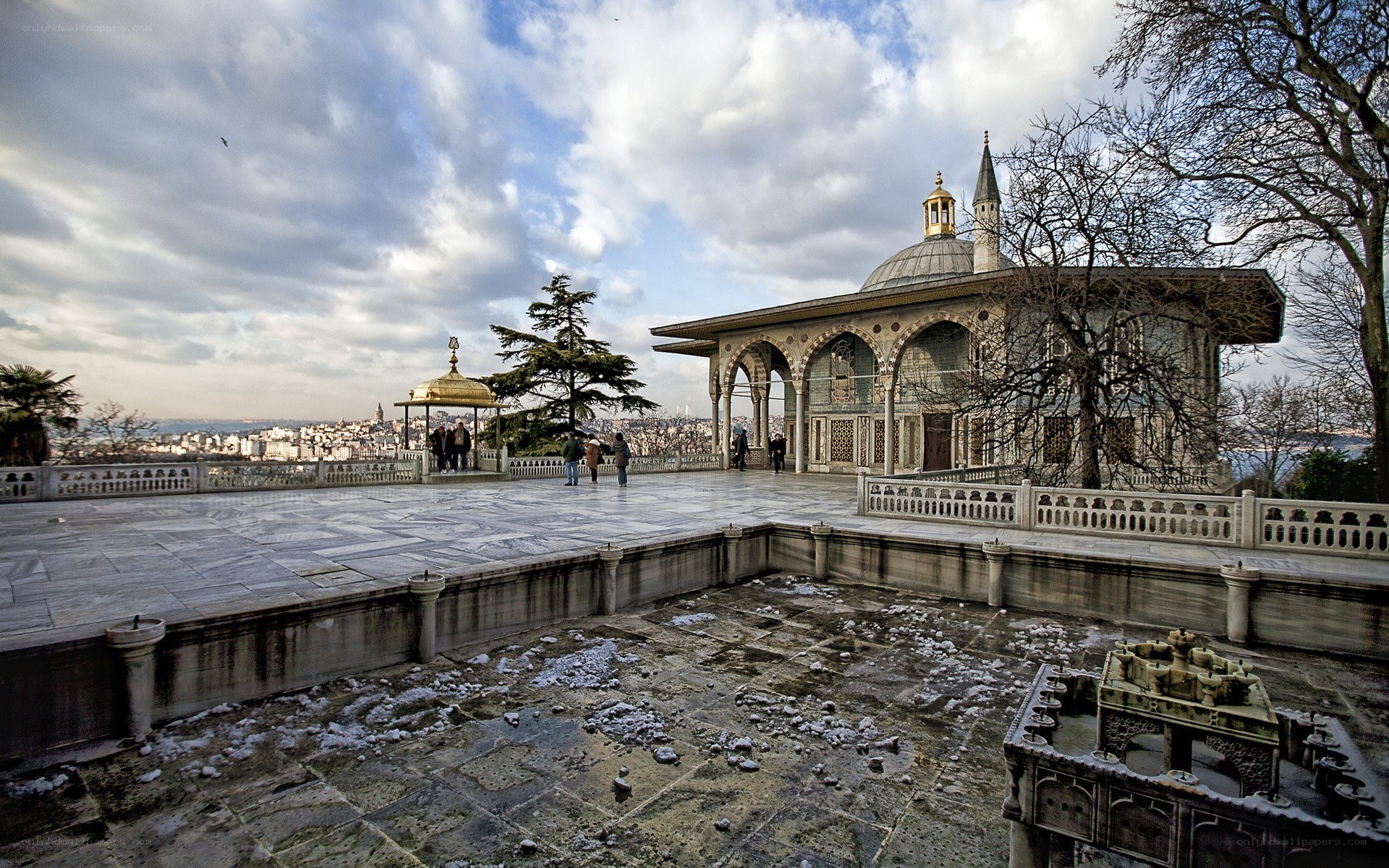 Palace terrace with city view