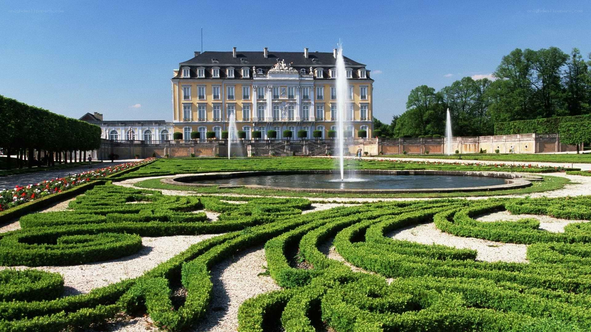 Palace with formal gardens