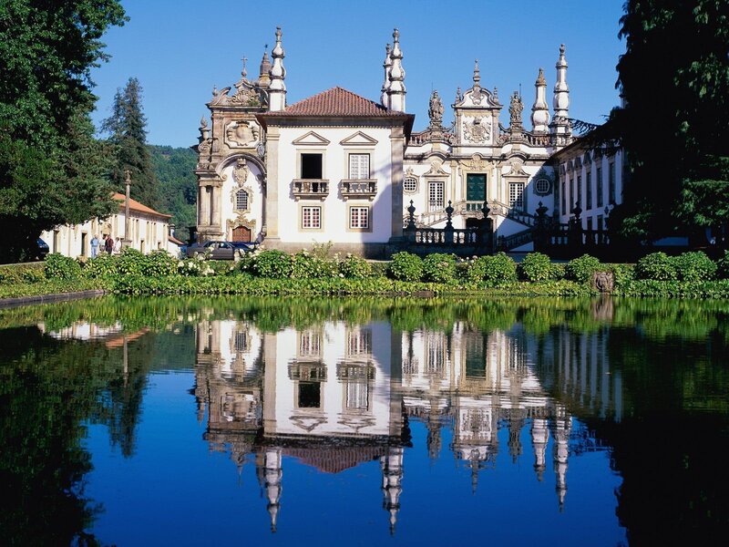 Palace with Pond Reflection — Blue