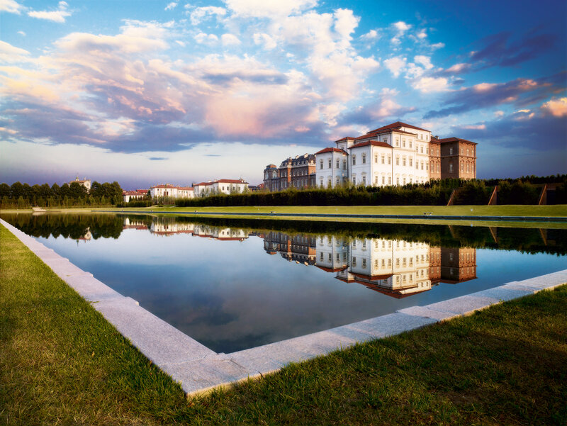 Palace with reflection in pond