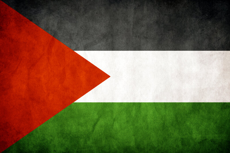 Palestinian flag with distressed texture