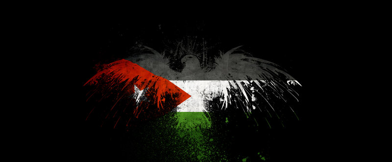 Palestinian flag with eagle