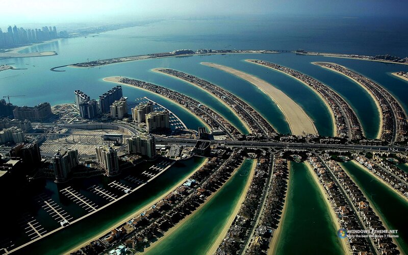 Palm Jumeirah Island — Blue, Dramatic
