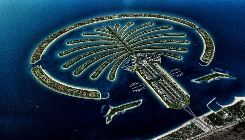 Palm Jumeirah Island — Blue, Serene, 3d Render