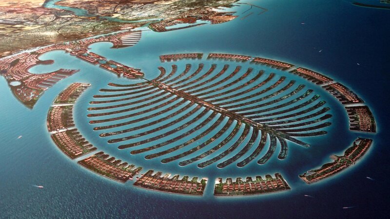 Palm Jumeirah Island — Blue, Serene, Afternoon, 3d Render
