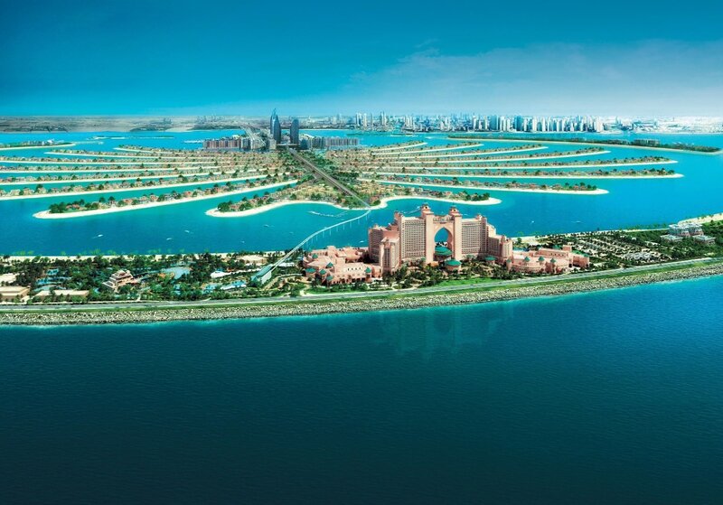 Palm Jumeirah Island — Blue, Serene, Afternoon, Photograph, Hotel