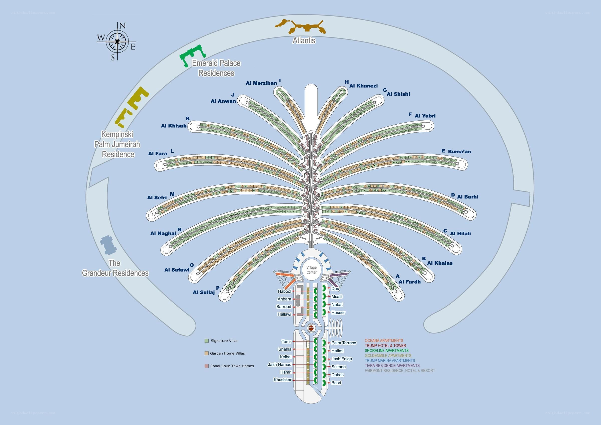 Palm Jumeirah map