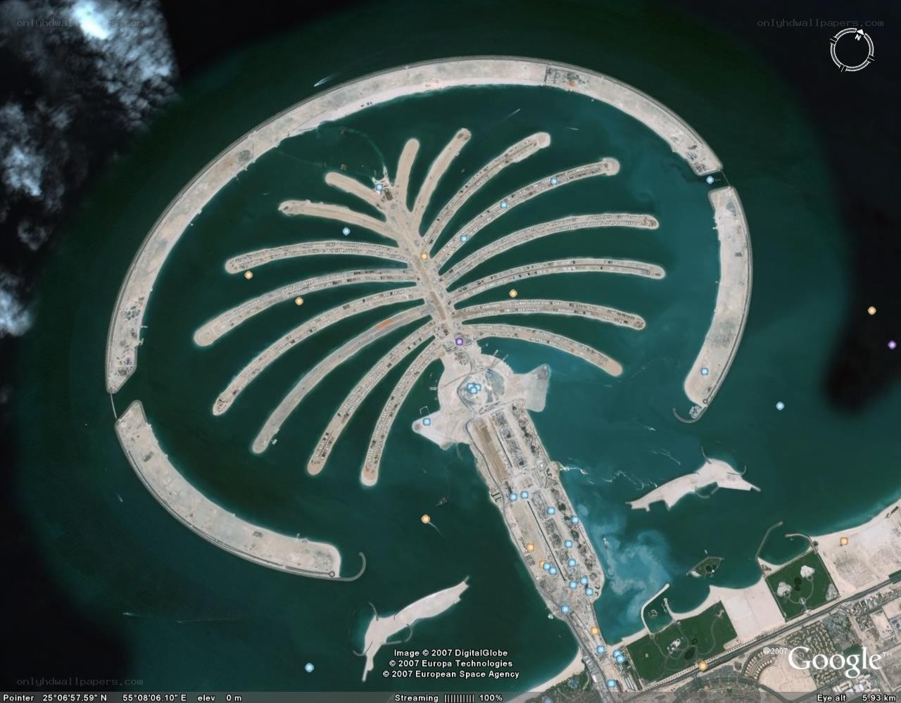 Palm Jumeirah satellite view