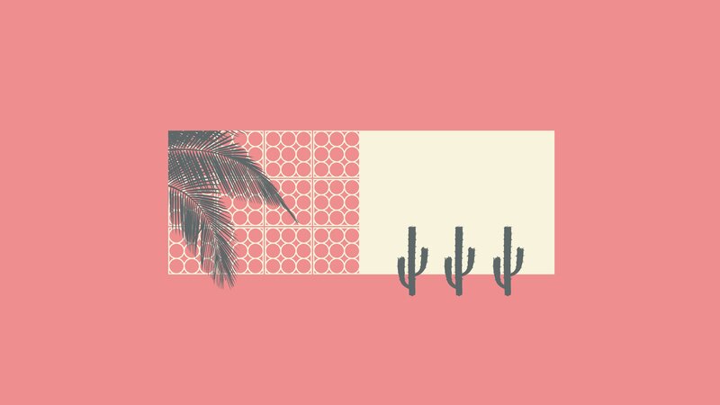 Palm Leaf and Cacti