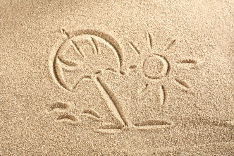 Palm Tree and Sun Drawing