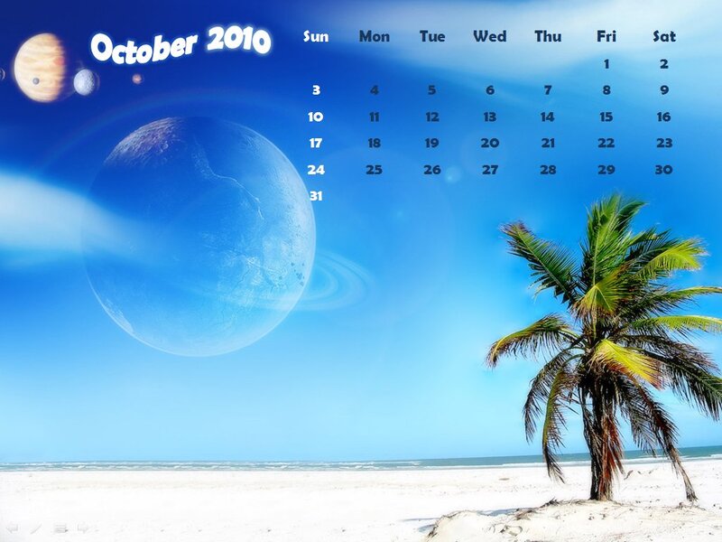 Palm Tree on Beach — Blue, Serene, Afternoon, Digital Art